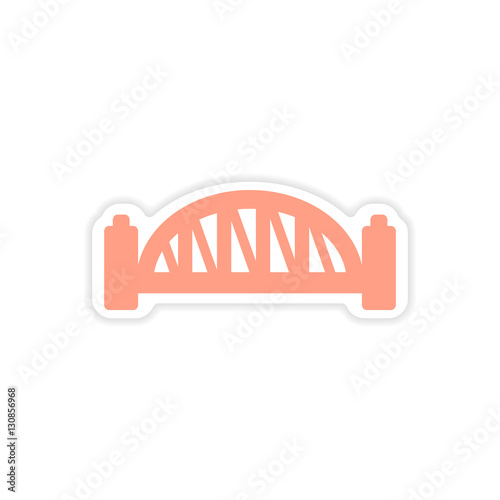 paper sticker Australian bridge on white background