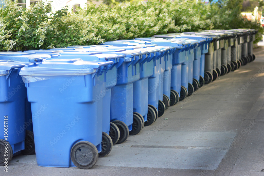 Modern garbage bin in Canada.