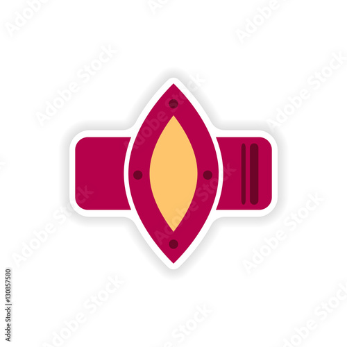 paper sticker on white background Ladies Watch