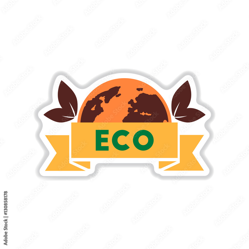 Vettoriale Stock paper sticker on white background eco symbol | Adobe Stock
