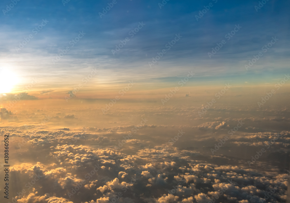 Fototapeta premium View mist from window airplane