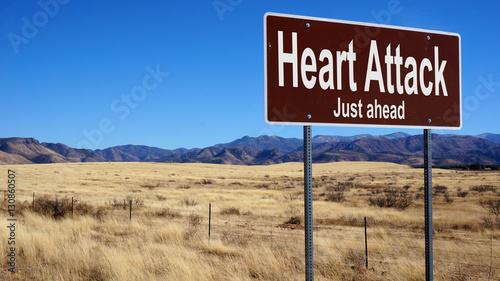 Heart Attack brown road sign