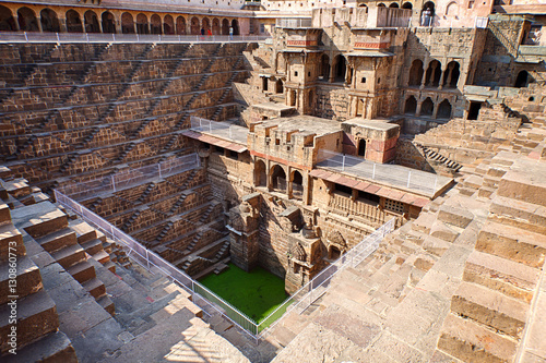 Chand Baori, a stepwell situated in the village of Abhaneri near Jaipur, India photo