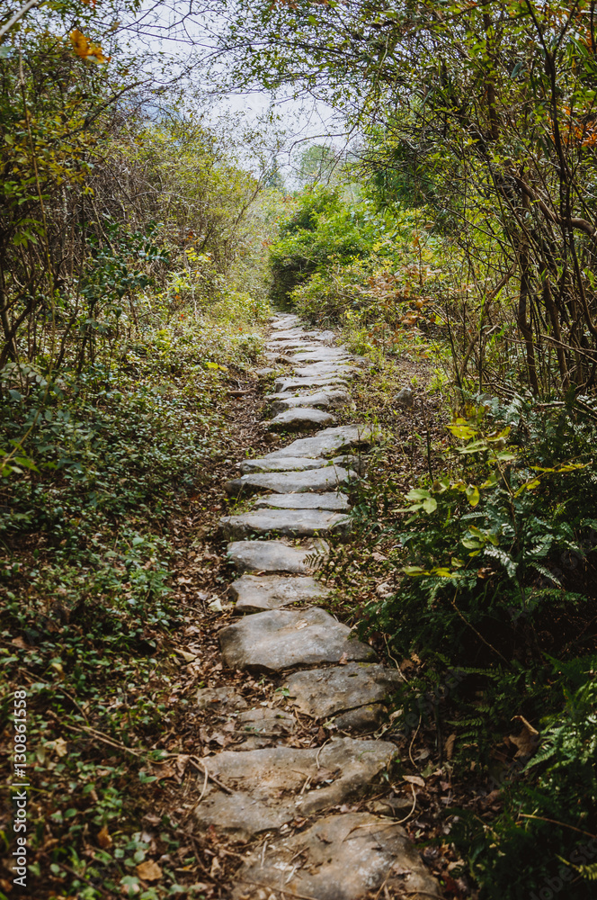 Fototapeta premium The stone path scenery in mountains