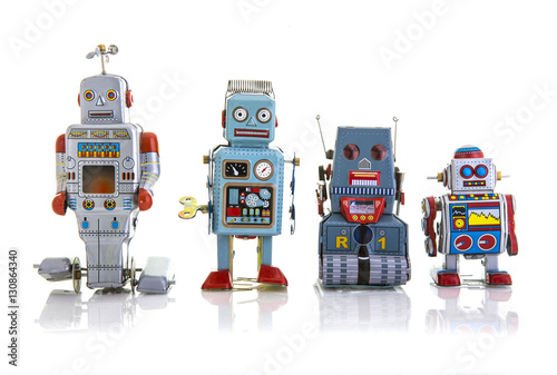 Foto Retro Tin Clockwork Robots