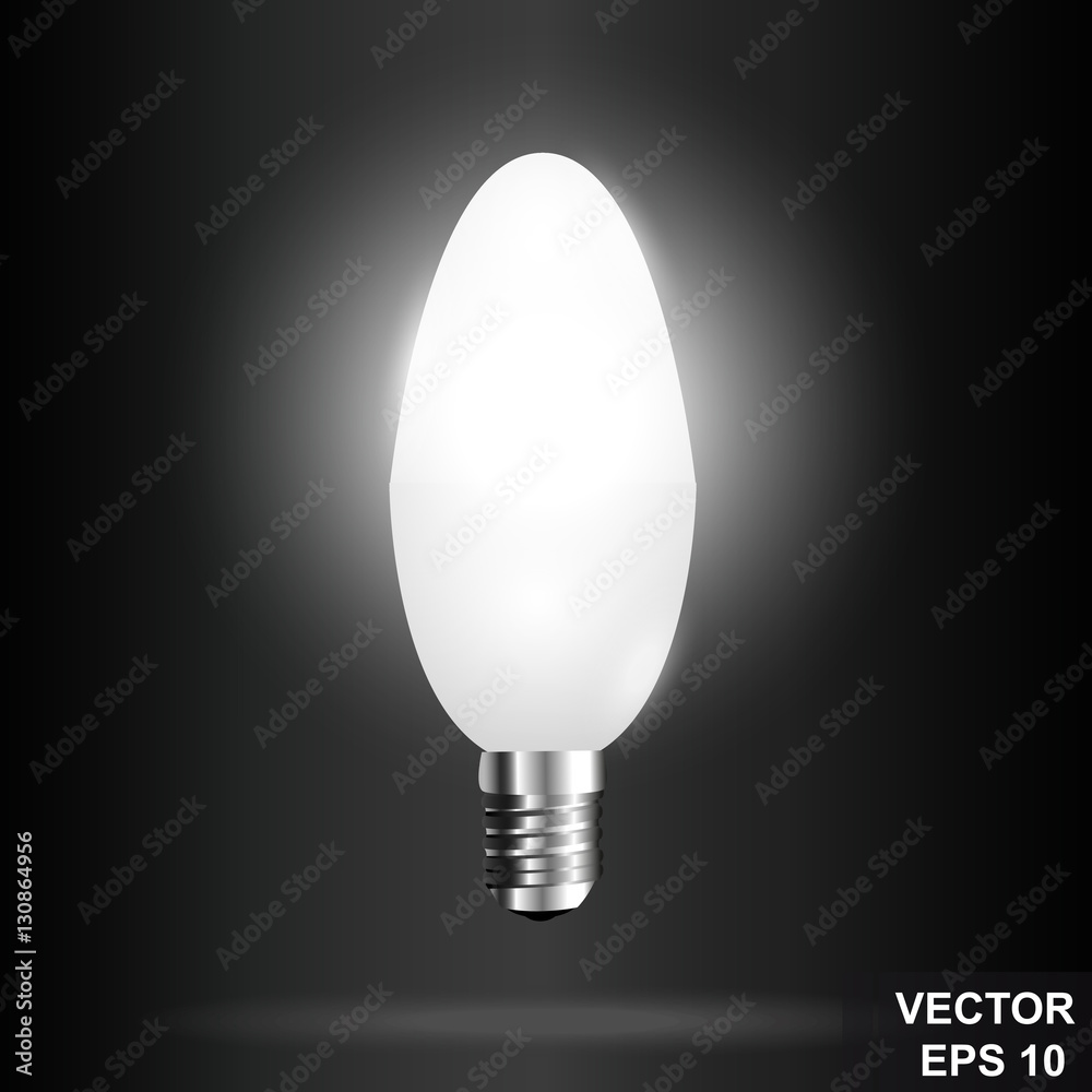 energy-efficient white light. Isolated on a black background. Realistic. Eco. energy-efficient white light. Isolated on a black background. Realistic. Eco.