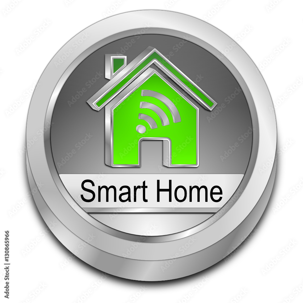 Smart Home Button - 3D illustration Smart Home Button - 3D illustration