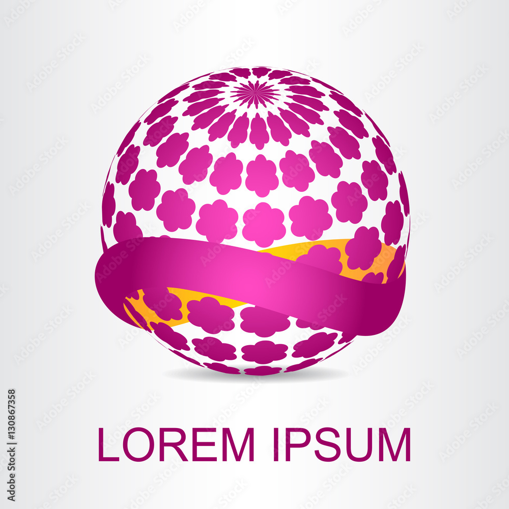 Logo stylized spherical surface with abstract shapes Logo stylized spherical surface with abstract shapes