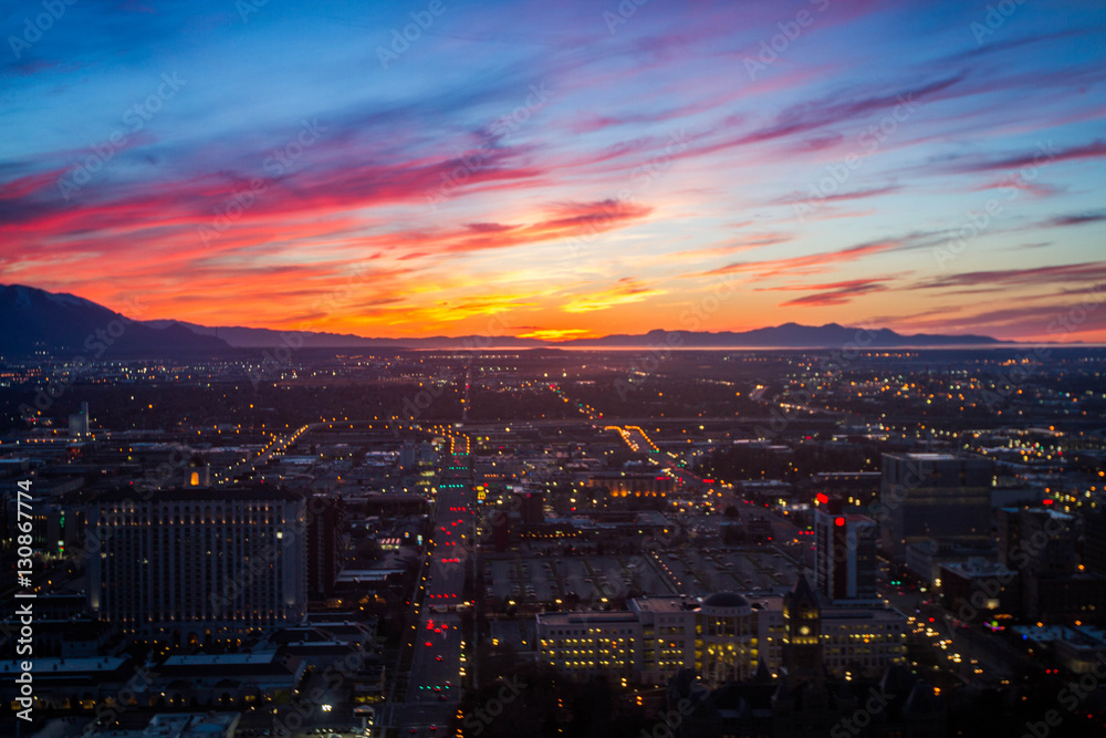 Fototapeta premium Salt Lake City Skyline at Sunset 2