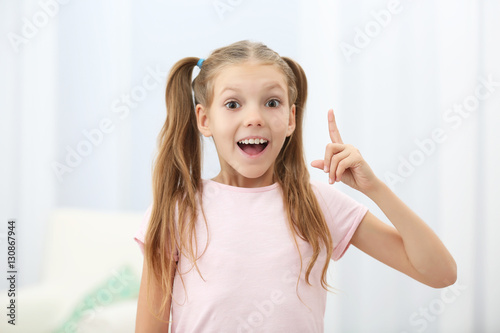 Cute pretty girl at home