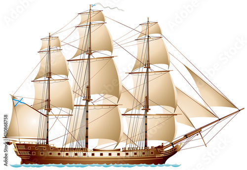Frigate sailing warship 