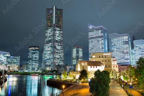 Cityscape in Japan at night photo
