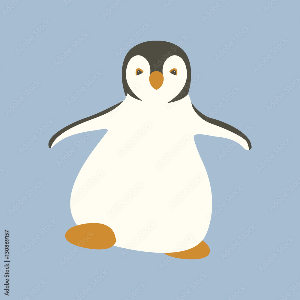 Obraz premium Penguin vector illustration style Flat