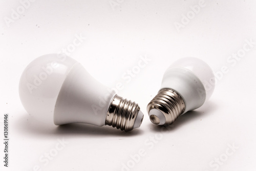 White light bulbs isolated on a white background