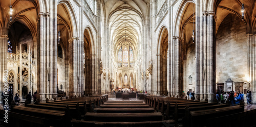 St. Vitus Cathedral in Hradcany, the most famous church in Prague Castle in Czech Republic