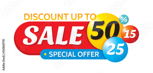 Sale special offer creative horizontal vector banner. Discount concept layout. Design element.