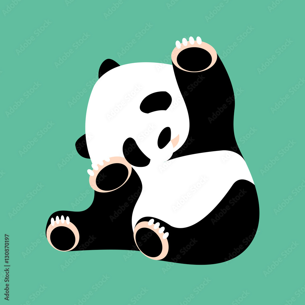 Fototapeta premium panda bear vector illustration style Flat