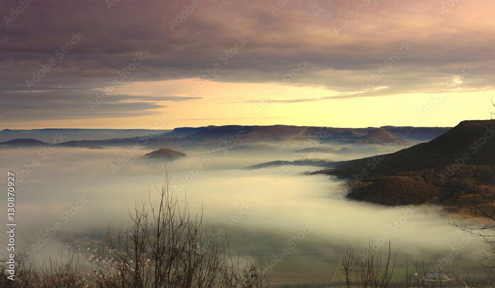 Nebelmeer unter der schwäbischen Alb