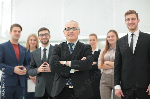 Group of happy successful business people in a meeting at office