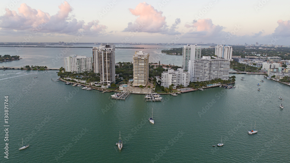 Belle Isle Venetian Way Miami Florida Aerial View