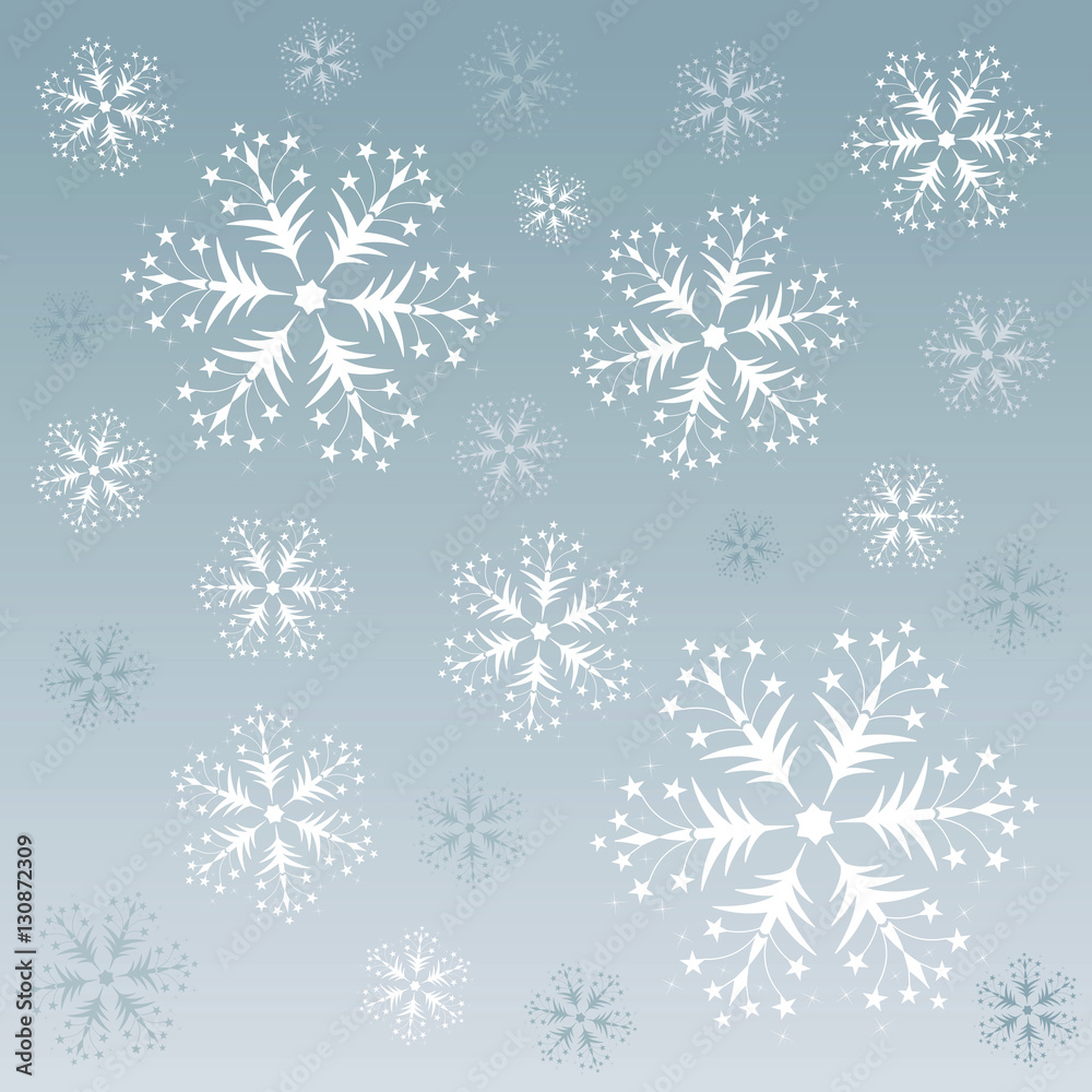 Fototapeta premium Décor flocons de neige, glace, cristaux, Noël