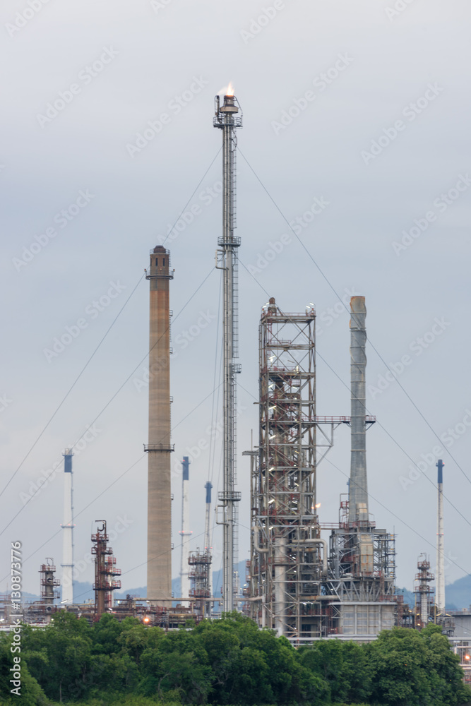 Oil Refinery factory Petroleum in sunset at twilight Oil Refinery factory Petroleum in sunset at twilight
