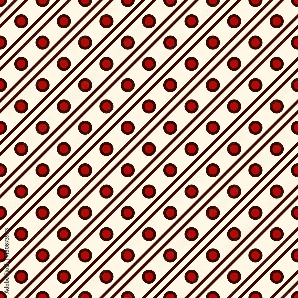 Seamless surface pattern with symmetric ornament. Repeated diagonal lines and circles texture. Geometric background. Seamless surface pattern with symmetric ornament. Repeated diagonal lines and circles texture. Geometric background.