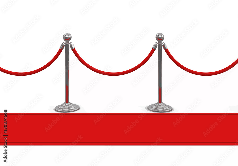 Red Carpet and stanchions. Image with clipping path Red Carpet and stanchions. Image with clipping path