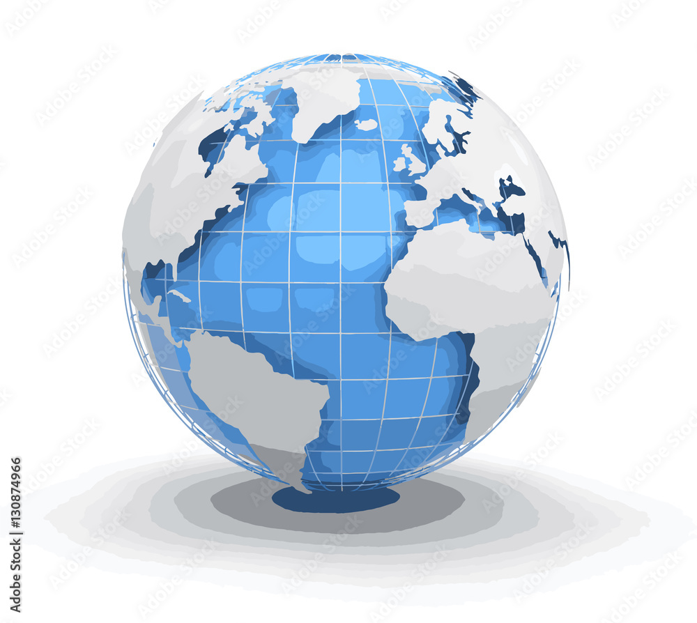 Naklejka premium 3d Globe. Image with clipping path