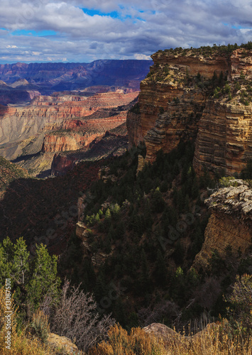 Picturesque view of rock formation on the south rim of the Grand