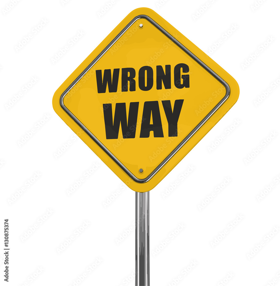 Wrong Way road sign. Image with clipping path Wrong Way road sign. Image with clipping path