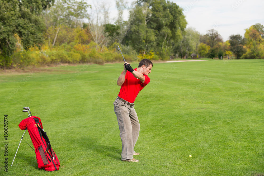 Fototapeta premium Golfer . Golfer on golf course