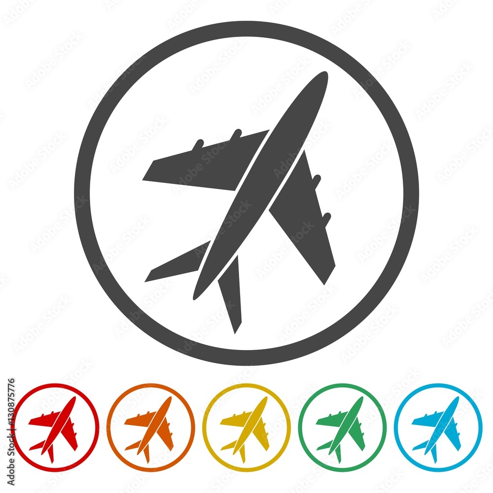 Plane icons set Plane icons set