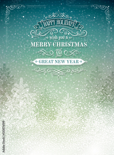 christmas postcard with vintage frames