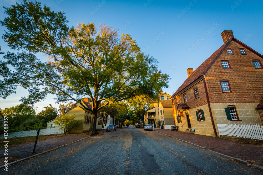 Houses along Main Street, in the Old Salem Historic District, in Houses along Main Street, in the Old Salem Historic District, in