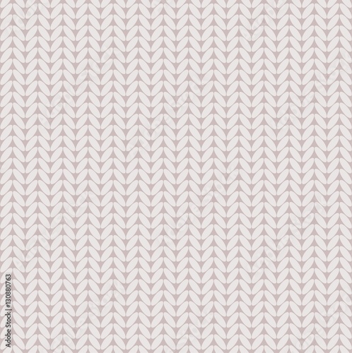 Knitted fabric, seamless background, imitation, vector, light grey. Light grey loops on a gray field. Colored, flat background. For the decoration. 