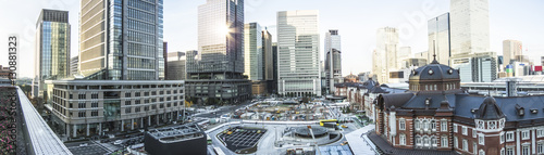 東京風景（東京駅丸の内駅舎ロータリー）