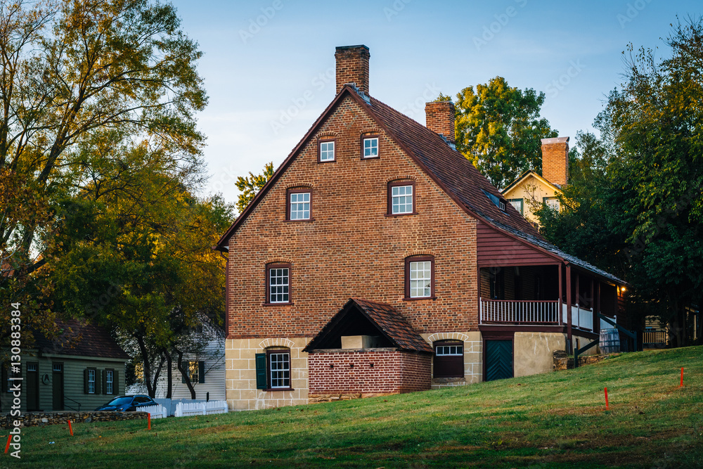 Old brick house in the Old Salem Historic District, in Winston-S Old brick house in the Old Salem Historic District, in Winston-S