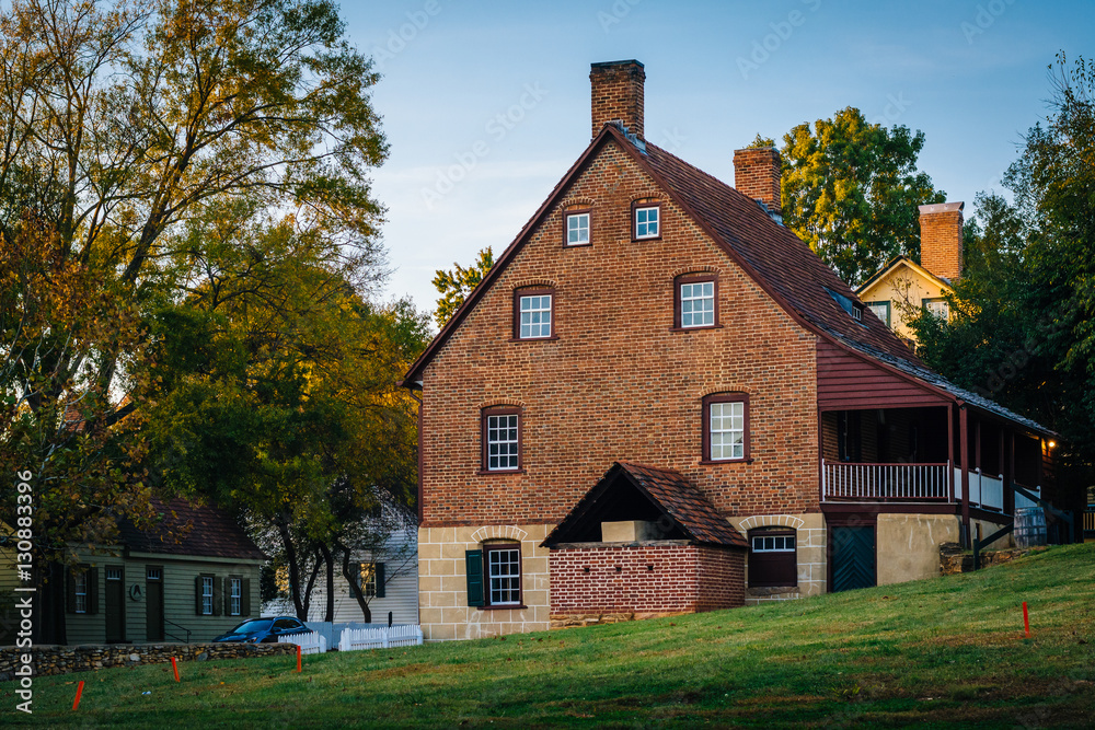 Old brick house in the Old Salem Historic District, in Winston-S Old brick house in the Old Salem Historic District, in Winston-S