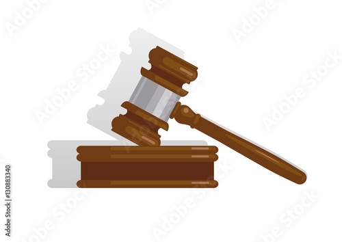 isolated judge gavel on a white background, vector illustration
