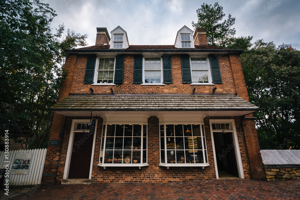 Old houses in the Old Salem Historic District, in downtown Winst Old houses in the Old Salem Historic District, in downtown Winst