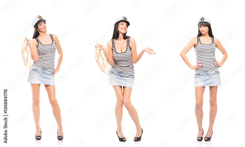 Obraz premium Young, beautiful and sexy sailor girls
