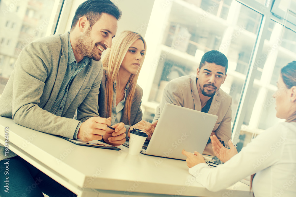 Group of business people having job interview Group of business people having job interview