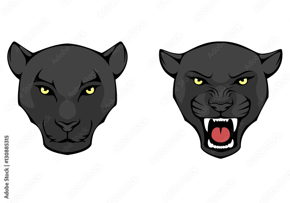 line illustration of a black panther head Stock Vector | Adobe Stock
