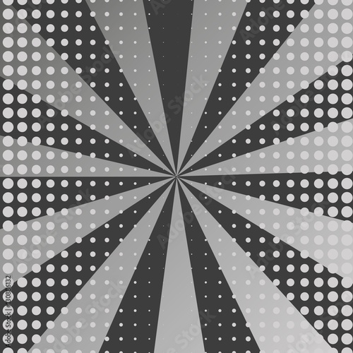 Abstract creative concept vector comics pop art style blank layout template with clouds beams and isolated dots pattern on background. For sale banner, empty bubble, illustration comic book design