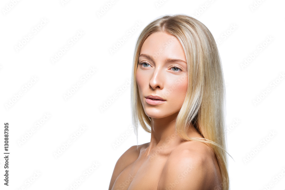 Beautiful blonde girl with natural make-up Beautiful blonde girl with natural make-up