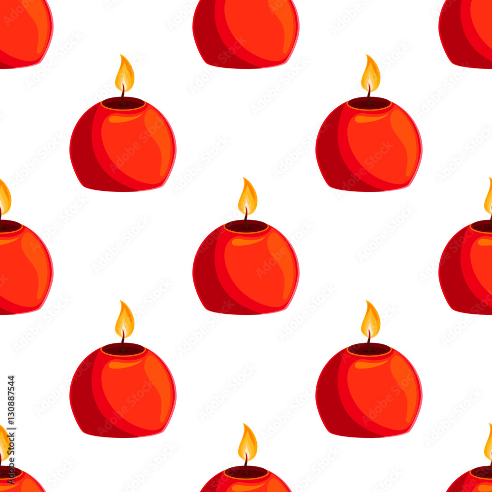 Seamless pattern with burning candle Seamless pattern with burning candle
