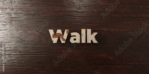 Walk - grungy wooden headline on Maple - 3D rendered royalty free stock image. This image can be used for an online website banner ad or a print postcard.