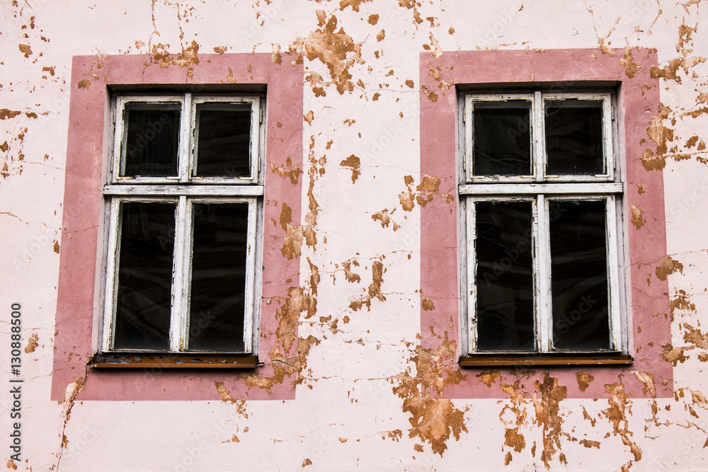 Abandoned building Old windows