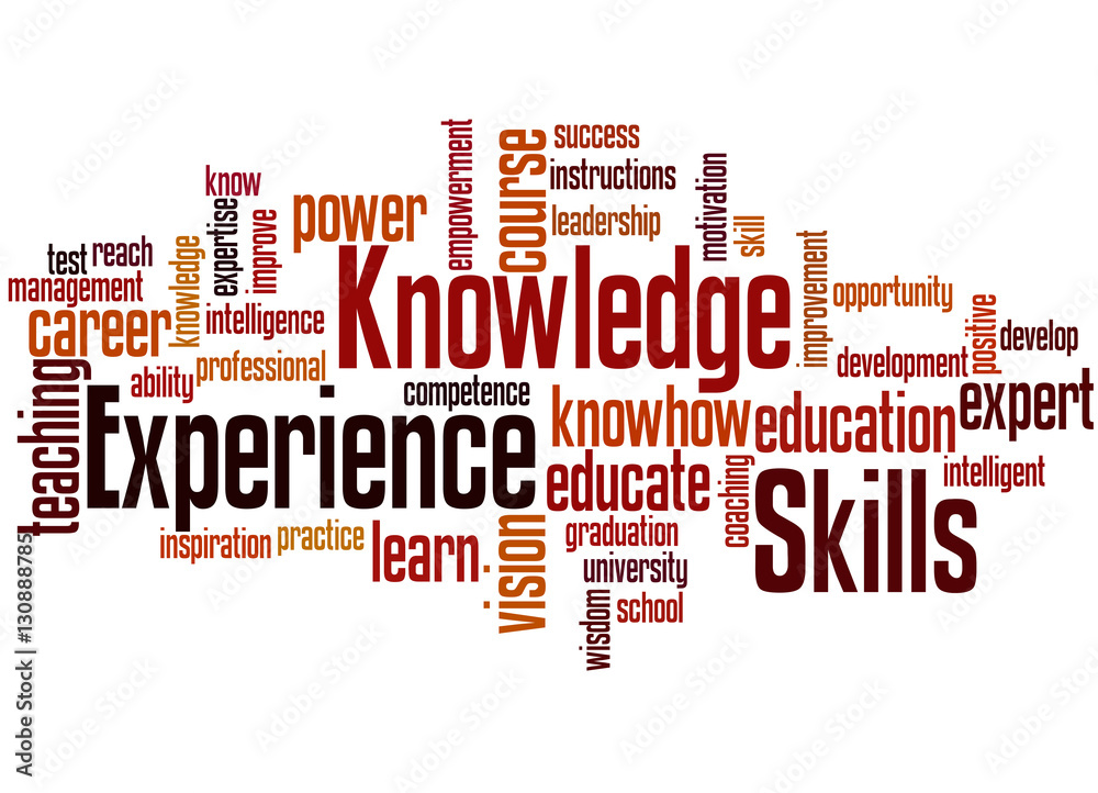 Knowledge Skills Experience, word cloud concept 4 Knowledge Skills Experience, word cloud concept 4